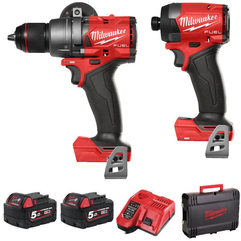 Milwaukee M18 FUEL Thunderbolt Power Pack with M18 FPD3 Percussion Drill, M18 FID3 1/4 Milwaukee M18 FUEL Thunderbolt Power Pack with M18 FPD3 Percussion Drill, M18 FID3 1/4